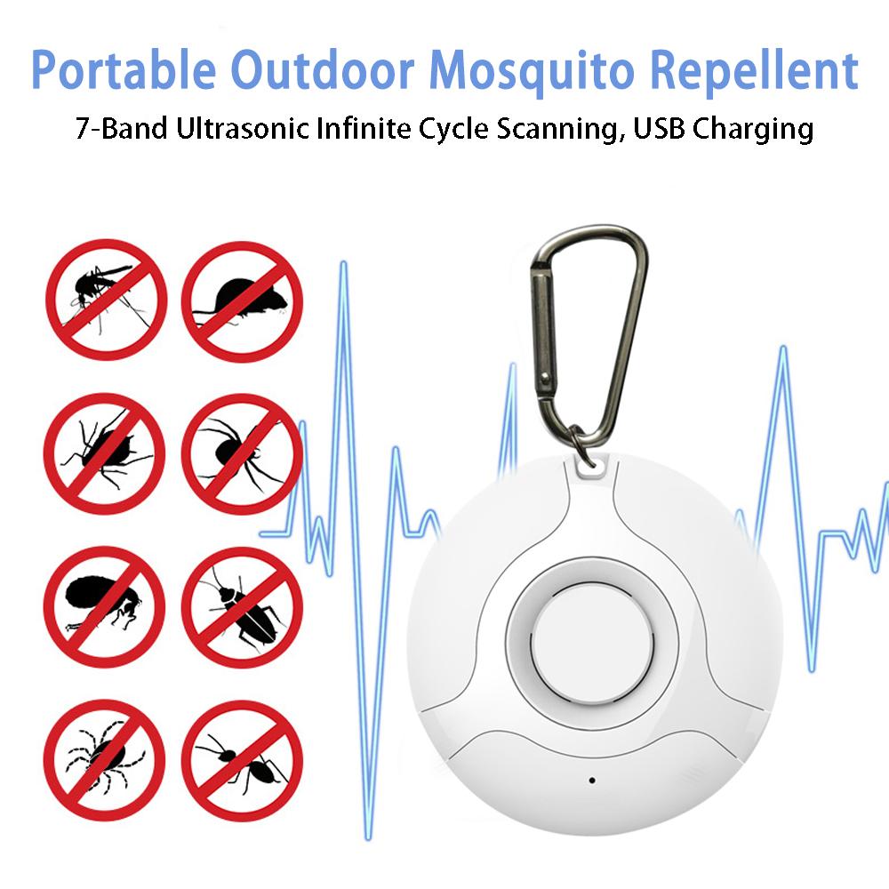

Отпугиватель комаров Портативный Интеллектуальный Ультразвуковой Для Улицы Можно Подвесить Для Помещений Домашние Животные Отпугиватель Клещей и Блох - Издает Высокие Частоты - Белый