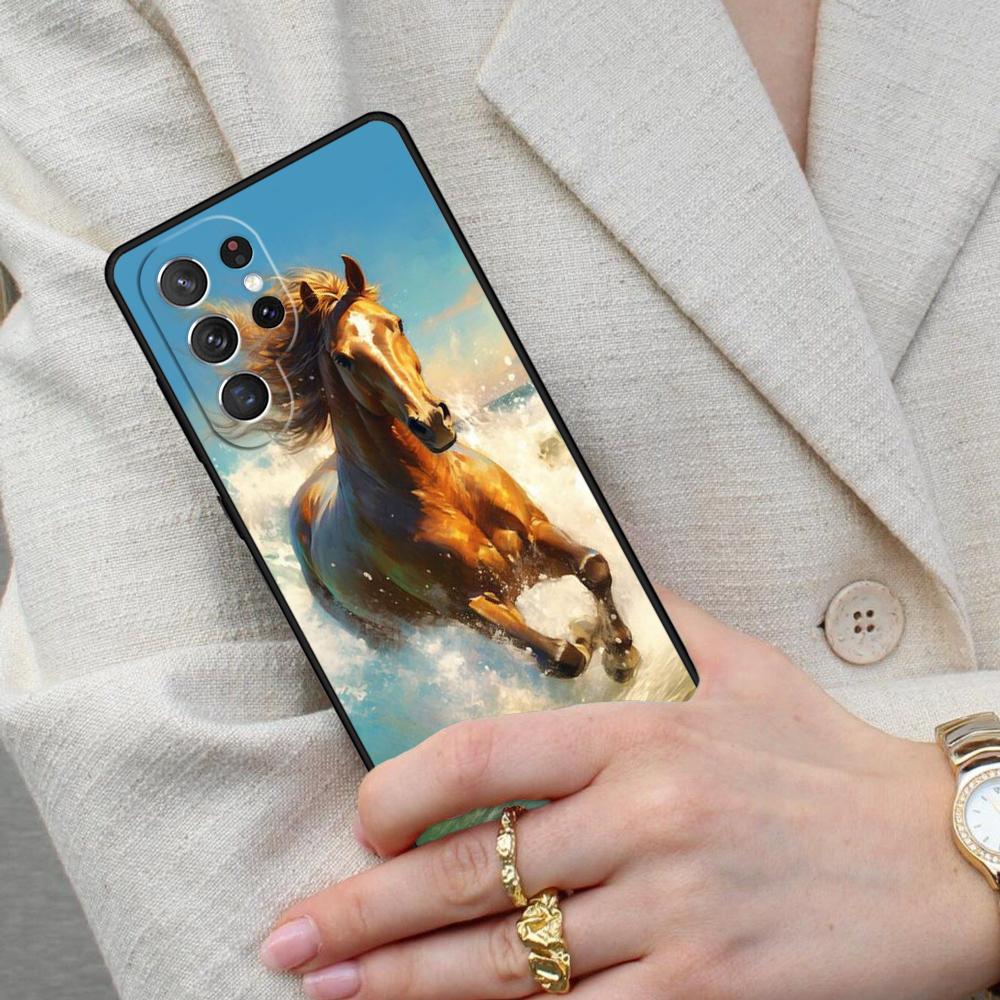 Animal Steed Horse Cell Phone Case for Samsung Galaxy S26 Ultra S25 S24 S23 S22 S21 S20 Note10 Cover