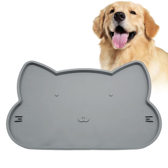 Yousheng Katzenfuttermatte Rutschfest Wasserdicht mit erhöhtem Rand Auslaufsicher Hält Ordnung Haustierfuttermatte Hund Katze Zubehör