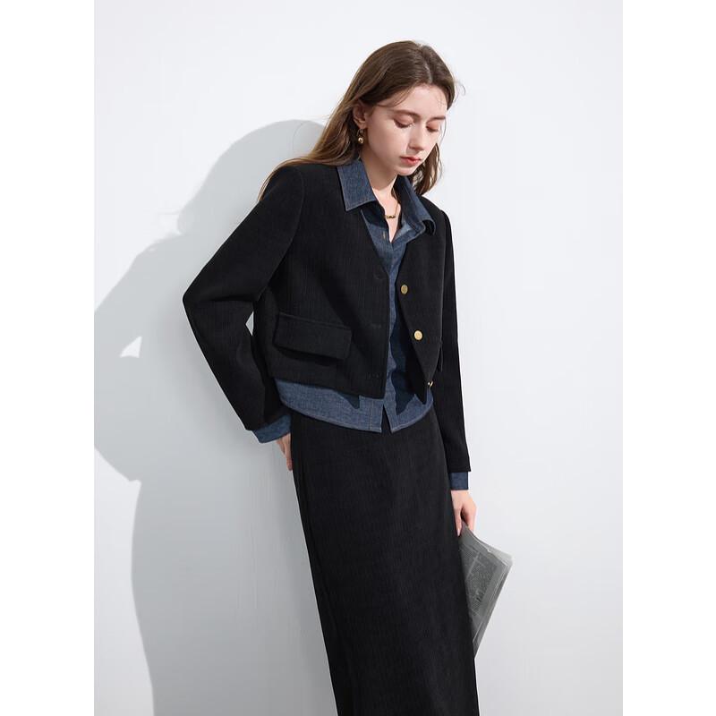 Женский вельветовый комплект из куртки и юбки XL