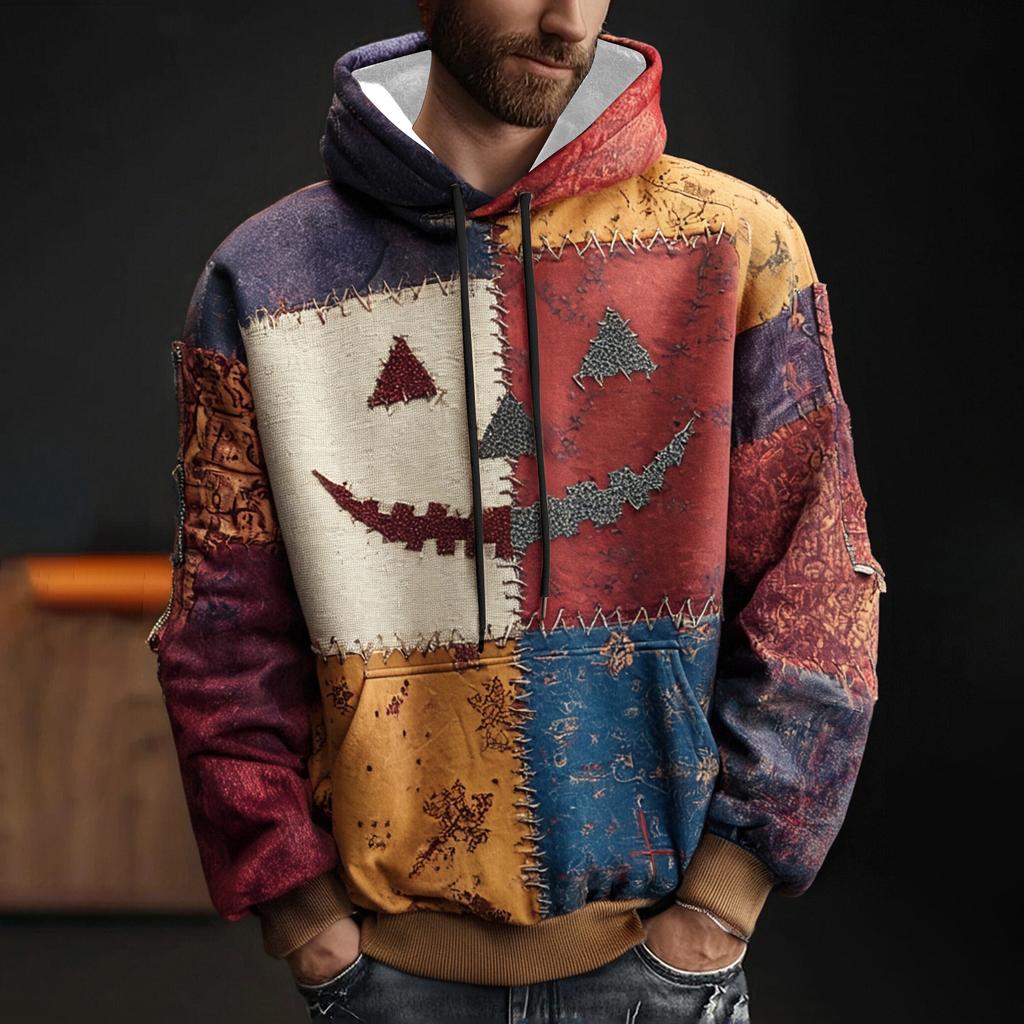 Men's Halloween Long Sleeved Casual Sports Pullover Sweatshirt