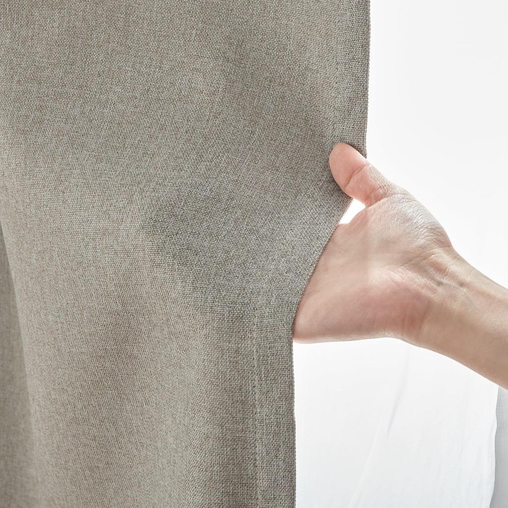 MUJI and dobby weave width 100 x length 178 beige 84759215 flame-retardant light-blocking non-pleated curtains, cm,