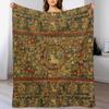 Medieval Unicorn Floral Tapestry Throw Blanket Cozy Throw Blanket for Bed Sofa Chair