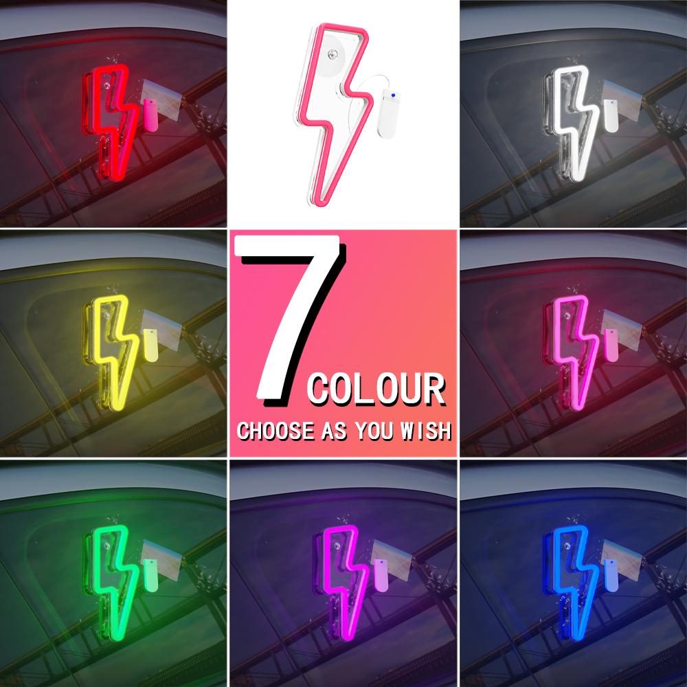 Car LED Atmosphere Creative Lightning-shaped Festival Home Atmosphere Lamp, Stylish Neon-style Design, Multicolor Light Decor