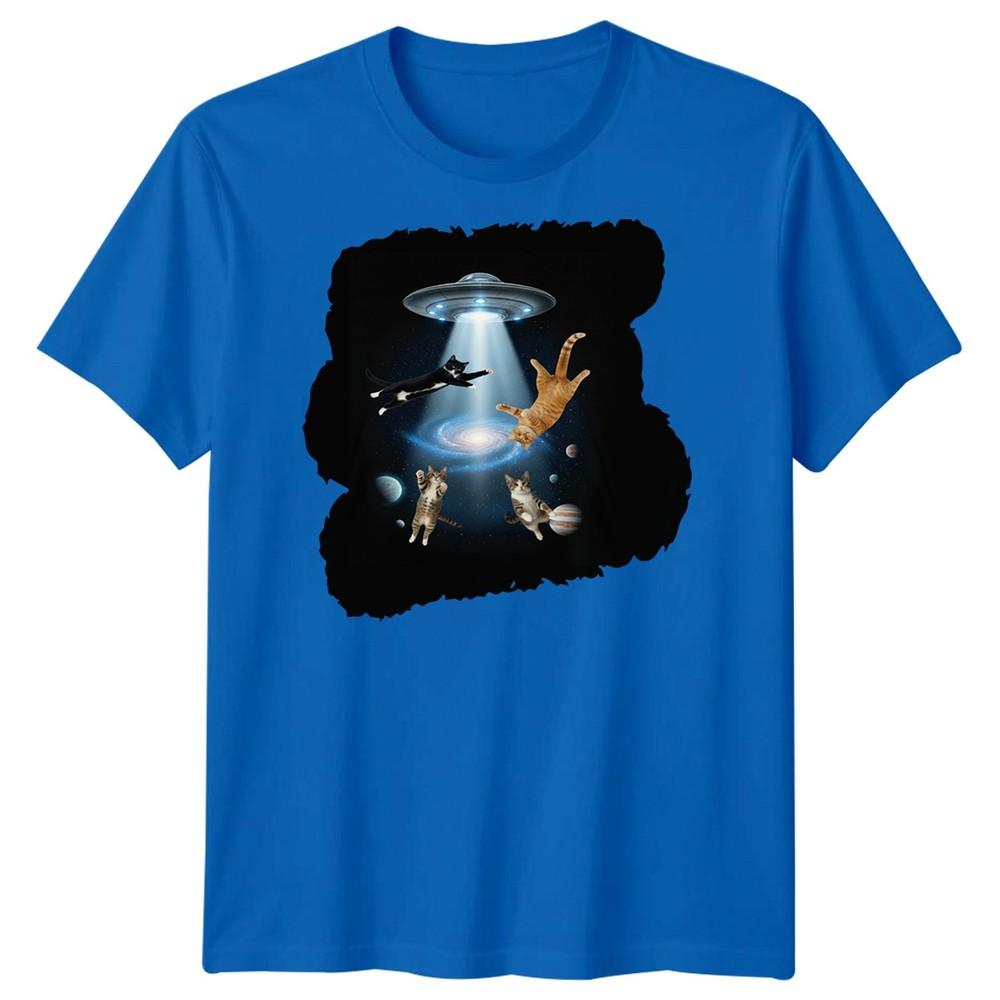 SciFi Alien Abduction Cats Ufo Unisexs TShirt Space Galaxy Graphic