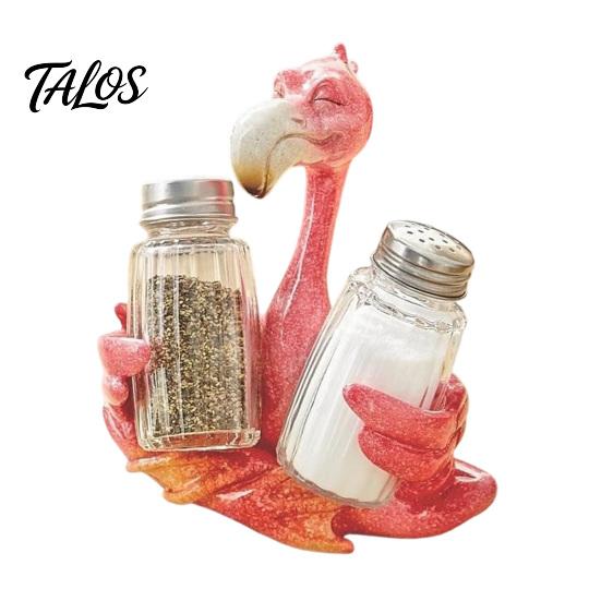 Suporte de Cozinha Estilo Desenho Animado Criativo Porta-Temperos de Animal, Organizador de Resina para 2 Potes de Escultura de Especiarias, Decoração Fofa de Flamingo Pelicano Golfinho Polvo,