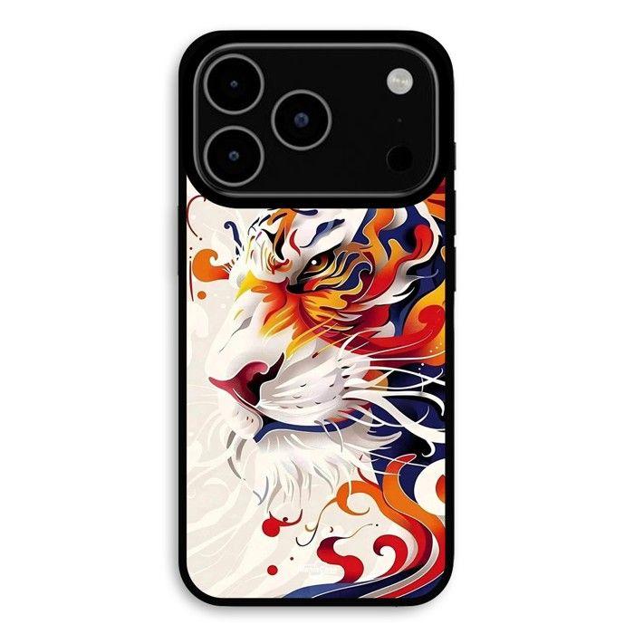 Hülle Für iPhone 18 Pro Max Tiger abstrakte Textur Maniacase schwarz
