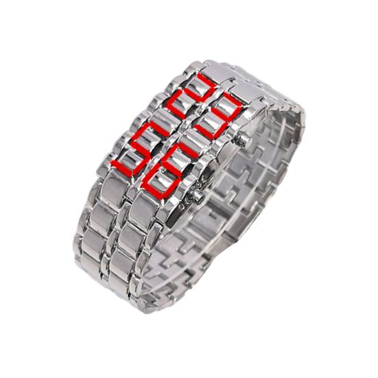 Men Digital Watch Large Screen Electroplated High Accuracy Decorative Cool Style Individual Stainless Comfortable Strap Lighweight Men Wristband