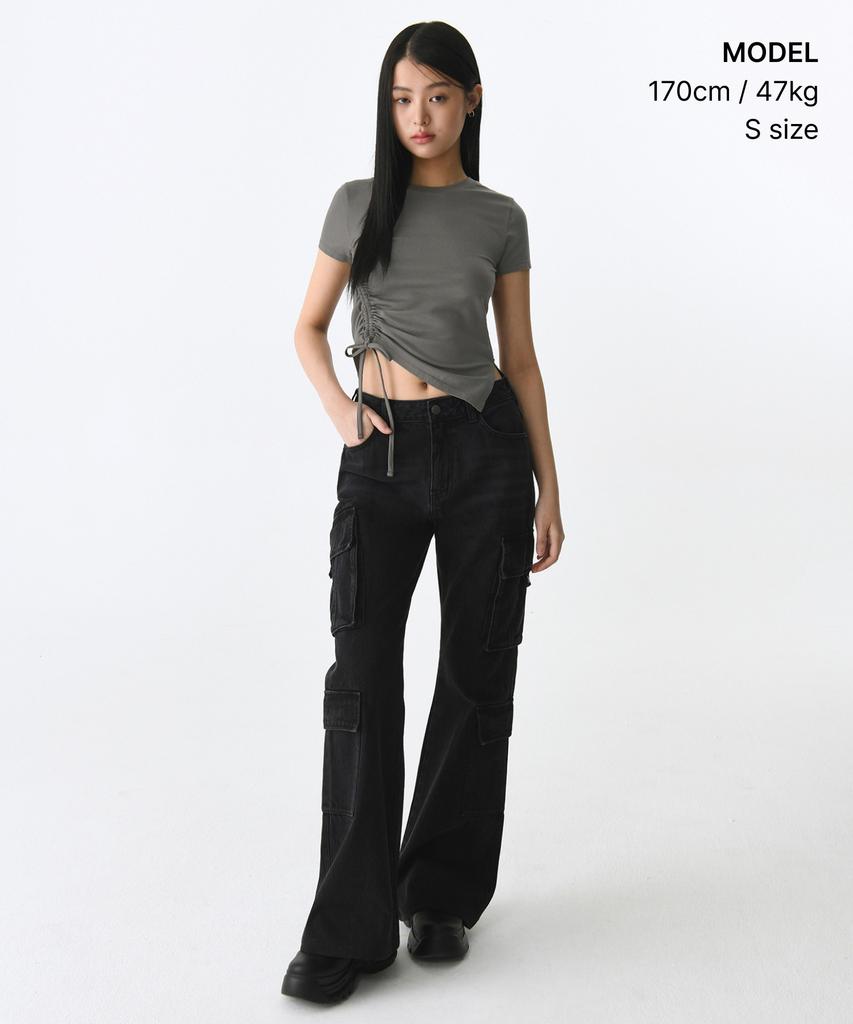 MUSINSA STANDARD WOMAN Women'S Tencel Side Luchid T-Shirt [Khaki Gray]