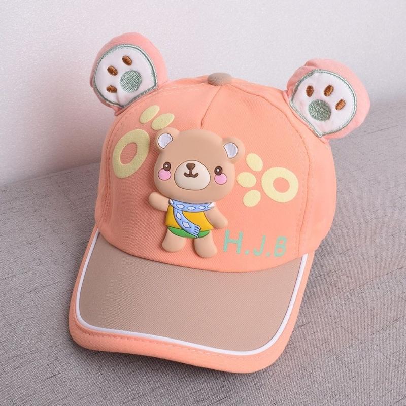 Children's Cartoon Bear Baby Baseball Cap Summer Boys Girls Sunshade Peaked Caps Cute Travel Kids Sun Hats