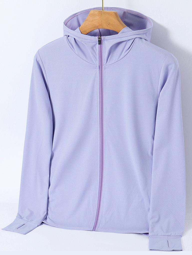 Women's Summer Sun Jacket Zippered Lightweight Ice Silk Sun Jacket for Outdoor Activities