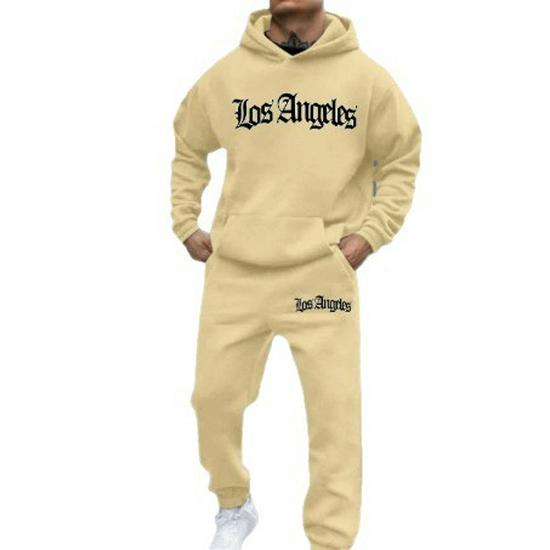 Trendy Hooded Letter Print Sweatshirt Set for Autumn/Winter