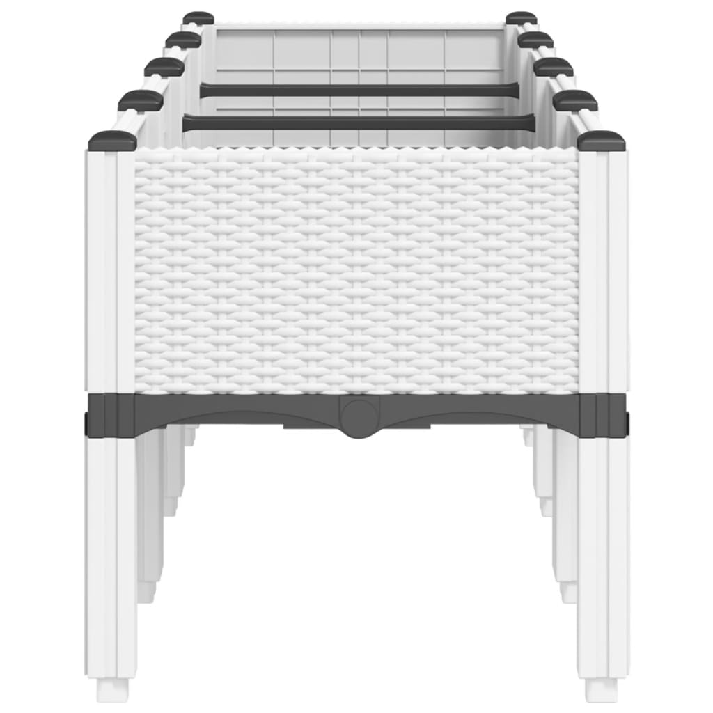 Planter with Legs White 160 x 40 x 42 cm PP
