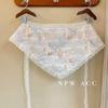 2026 Pastoral Style Lace Triangle Scarf Headband - Sweet Temperament Retro Plaid Ribbon Accessory.