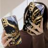 Golden Splendor and Crystal For Samsung Galaxy S20 FE S21 S22 S23 Plus S24 Ultra 25Ultra S21+ S9+ 22Plus Golden glass phone case