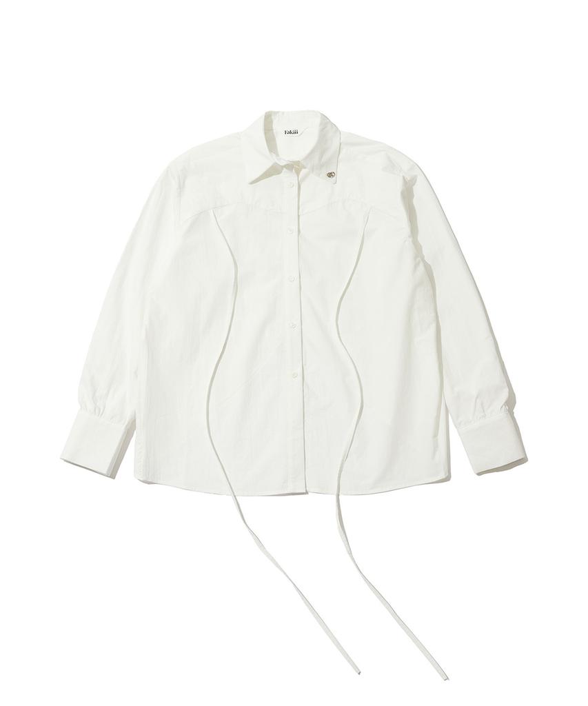 FAKIII Tulip Back Slit Multi Shirt_Ivory