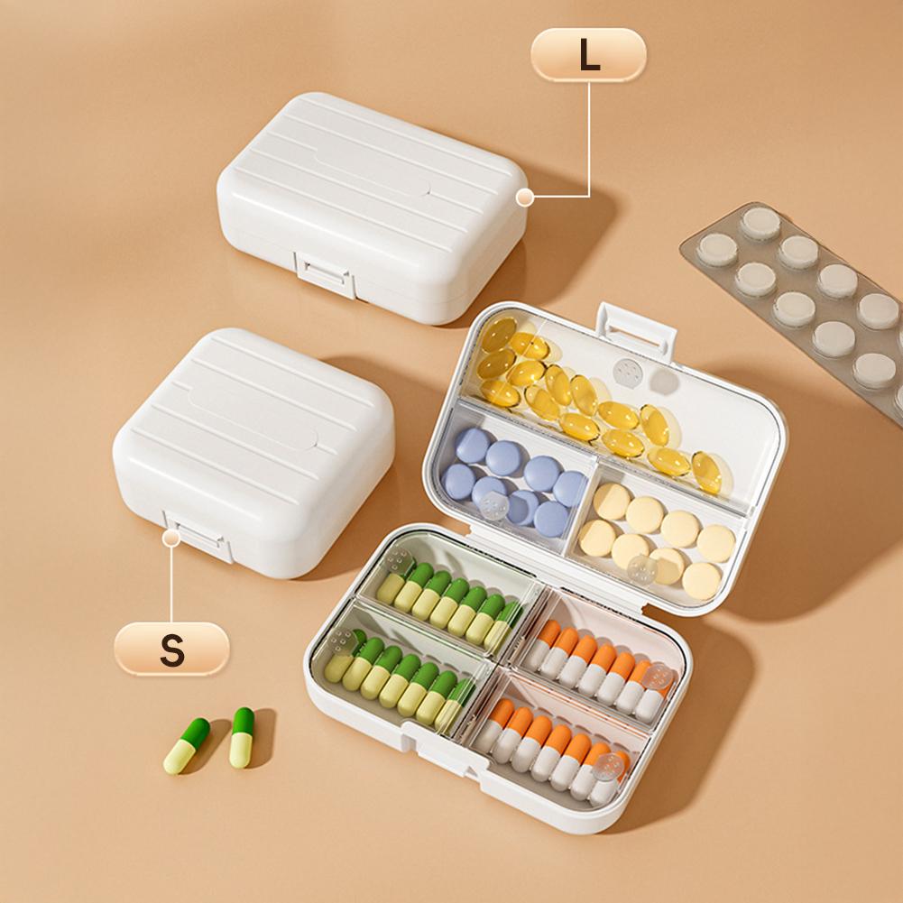 Kleine Pillenbox mit Fächern Tragbare Pillendose Auslaufsicher Medikamenten-Pillenspender Reise Ältere Tägliches Pillenmanagement