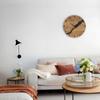 Elegant Simplistic Wood Wall Clock with Creative Crack Detail for Home Decors Battery Operated Round Hanging Clock