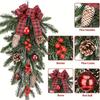 1pc, Artificial Christmas Teardrop Swag, 54.86 Cm Christmas Pine Cones Red Berries Swag Decoration Teardrop Swag Pendant, Scene Decor,Christmas Decor