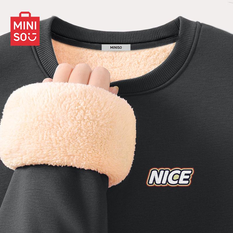 MINISO Men's Heavyweight Fleece Crew Neck Sweatshirt