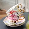 180ML/200ML Britische Nachmittagstee-Tasse und Untertasse mit Löffel Elegante Lilienblume Hochwertiges Porzellan Kaffeetasse Teetasse Trinkgeschirr