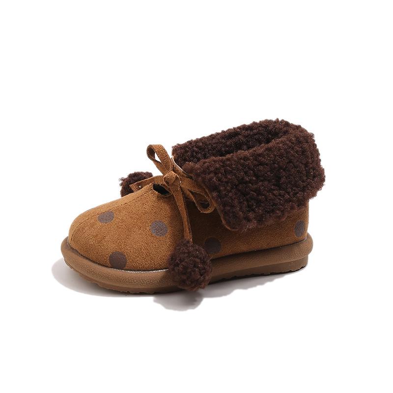 

Warm Cotton Winter Shoes for Baby Girls - Korean Style Princess Soft Sole Short Boots Size 27, Inner Length 16.5cm верблюд
