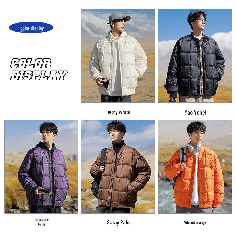 EASTERN CAMEL Men's Winter Padded Baseball Collar Bomber Jacket