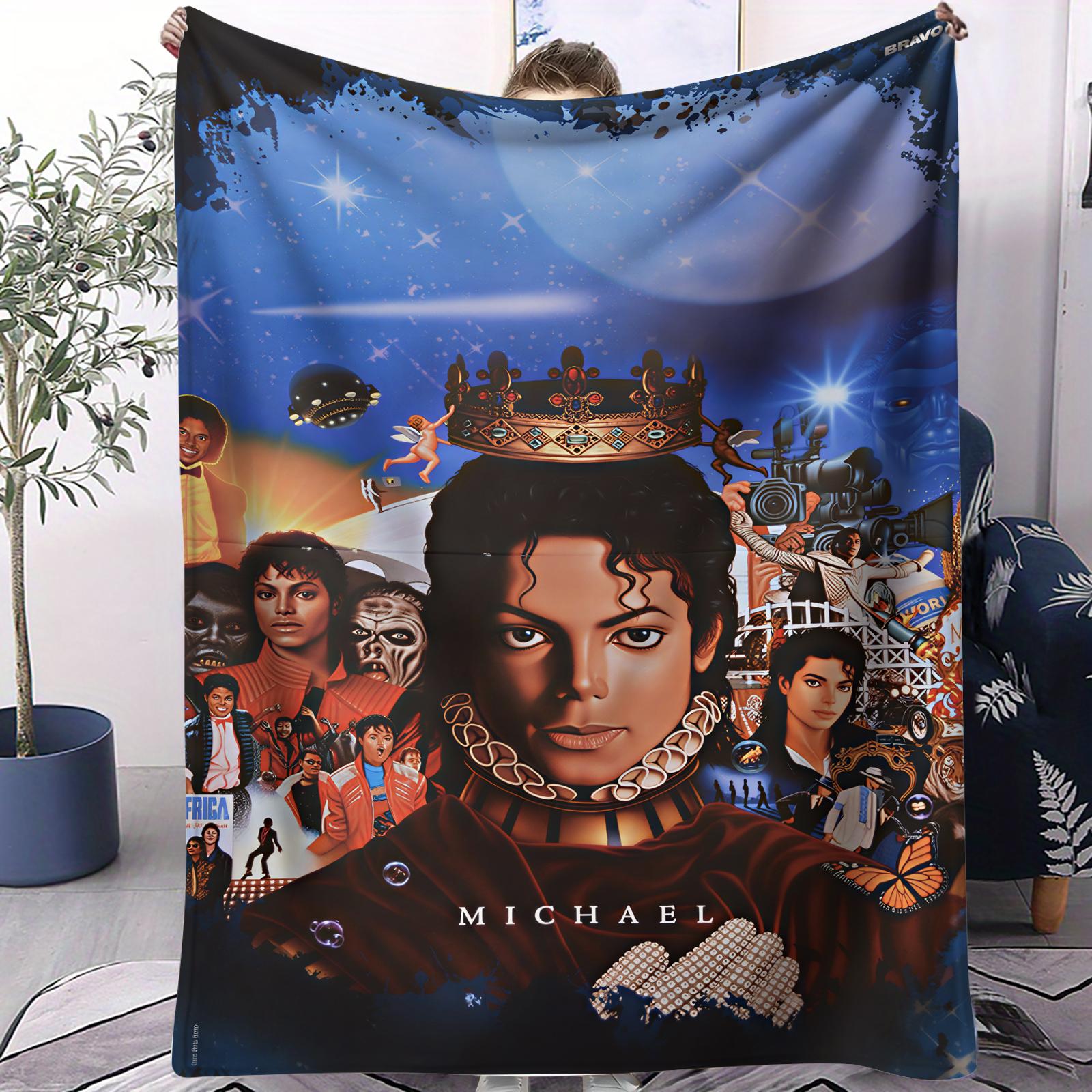 

MJ Король Поп-музыки Майкл Джексон Супер Мягкое Высокое Одеяло Диван Офис Путешествие Дневной Сон Комфорт Отдых Лагерь Дорожное Одеяло Подарок на День Рождения 70x100cm
