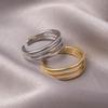 Minimalist Gold /Copper Color Multi-Layer Adjustable Open Ring For Women'S Summer Beach Vacation Party Jewelry