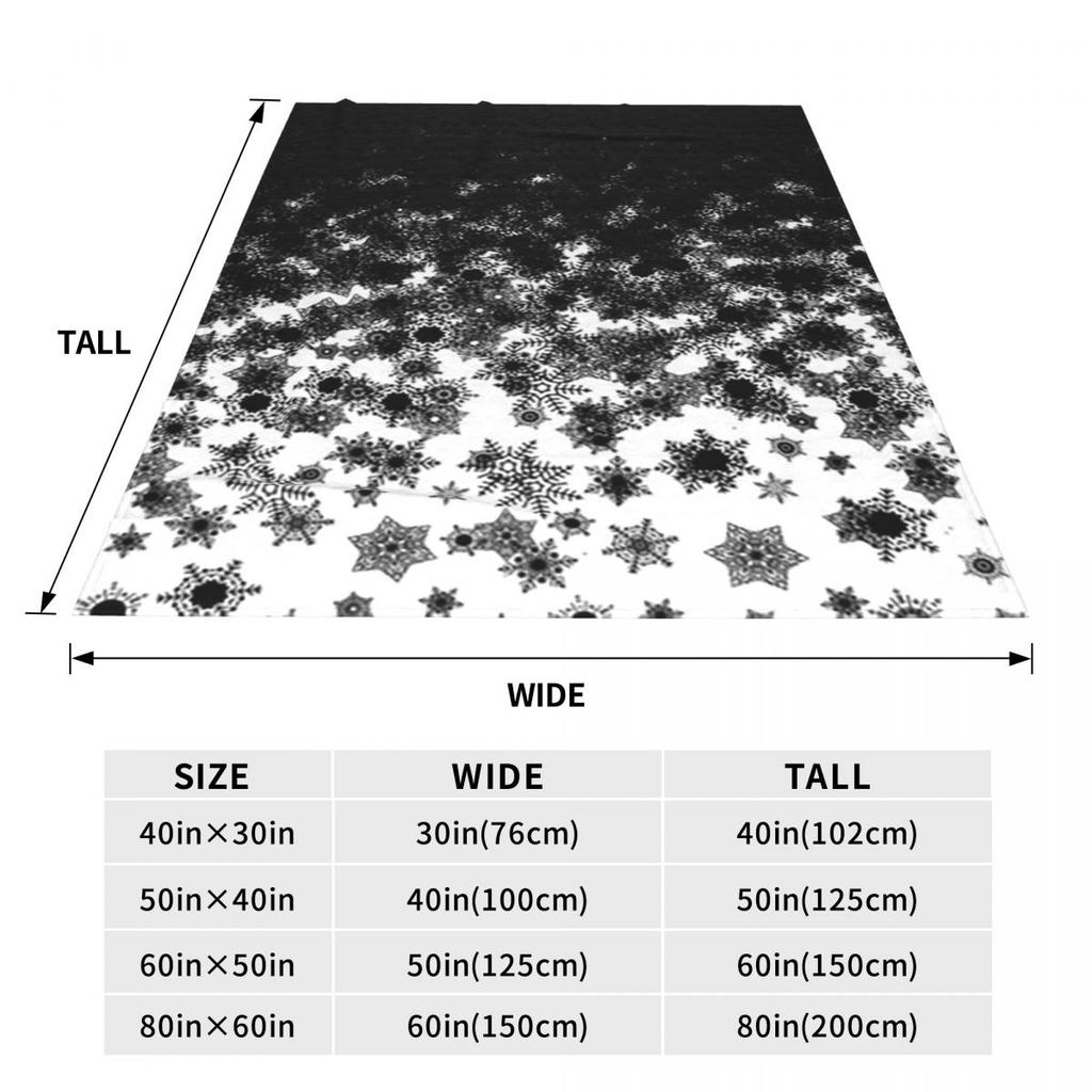 Black And White Snowflake Christmas Blankets Soft Warm Flannel Throw Blanket Plush for Bed Living room Picnic Travel Home Couch