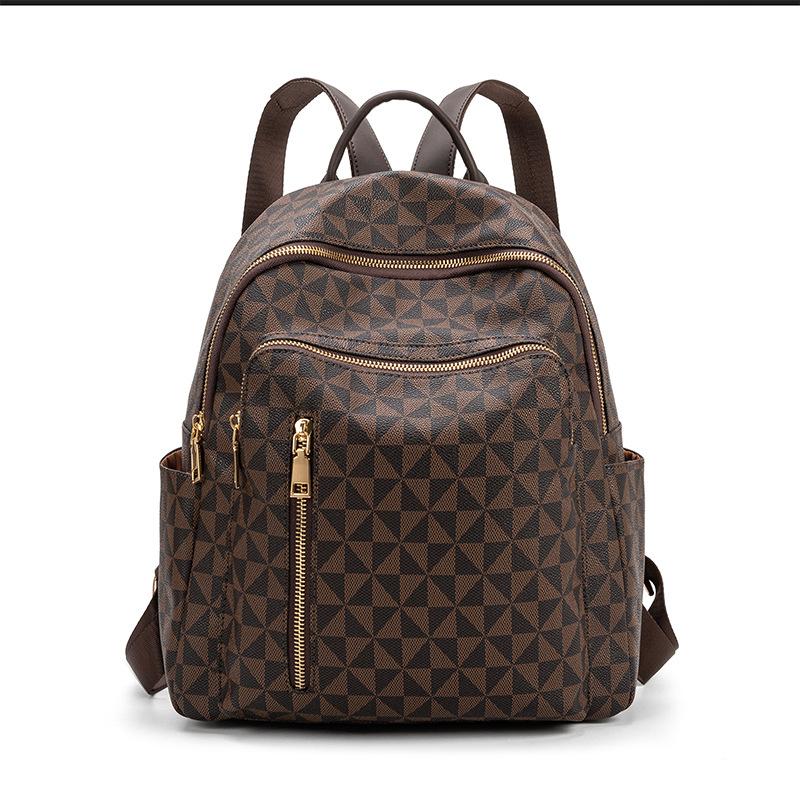 European and American Backpack for Women Fashion New Style Backpack Retro Printed Letters Large Capacity Travel Commuter Bag