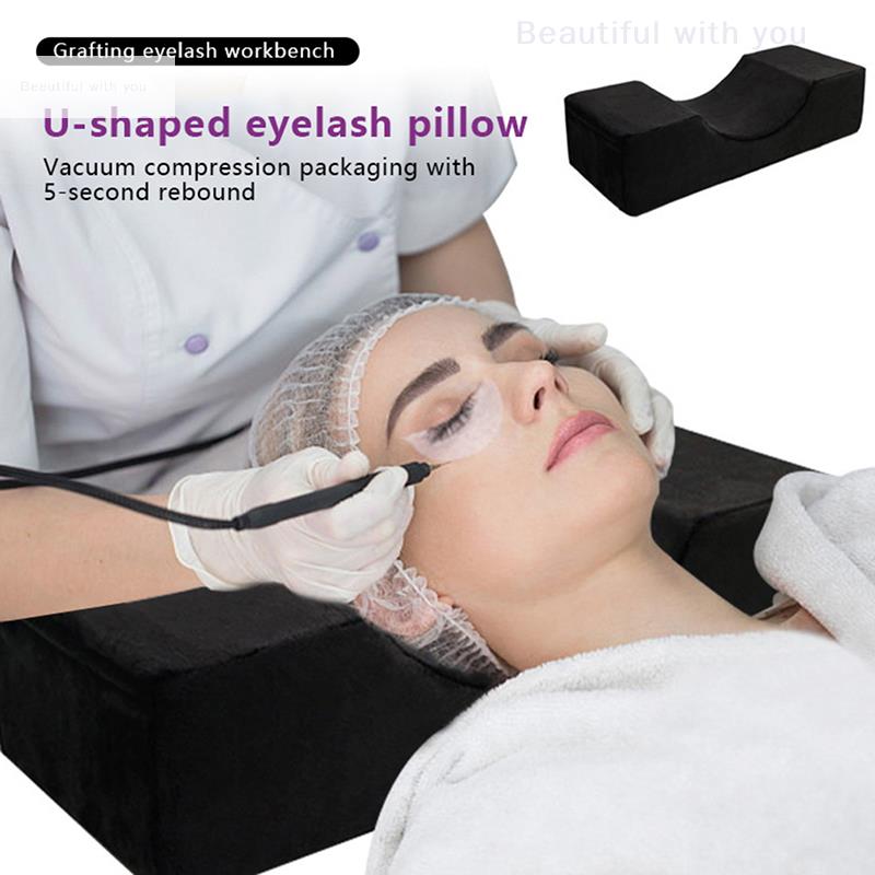 Lash Pillow Neck Support Eyelash Soft Pillow Grafting Eyelashes Memory Foam Eyelash Extension Pillow With Pocket Makeup Salon