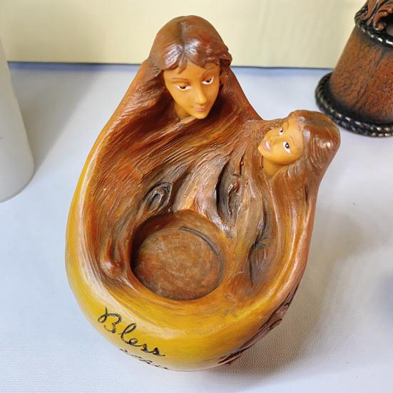 Candlestick Ornament Angel Shape Resin Decorative Centerpiece Candle Stand Artistic Candle Accessory Desktop Decor