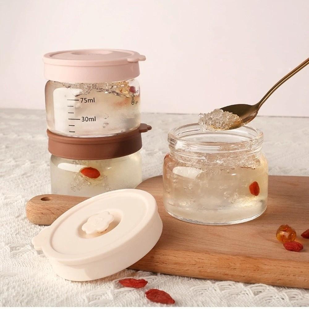 Transparent Sealed Container Silicone Sealed Lid Glass Storage Containers  Kitchen