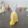 3D Printed Spiral Rabbit Figurine Two-Tone Easter Bunny Figurine Stress Relief Egg Sculpture for Home Office Desk Bookshelf Decor