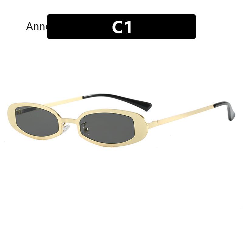 Metal Punk Small Frame Oval Sunglasses Women For Men Vintage Luxury  Designer Outdoor Driving Popular Sun Glasses UV400