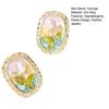 1 Par de Brincos de Tarraxa Flor Esmaltada para Mulheres, Brincos de Tarraxa Flor de Pérola Artificial Strass, Presente de Joia para Namorada Esposa Mãe Filha