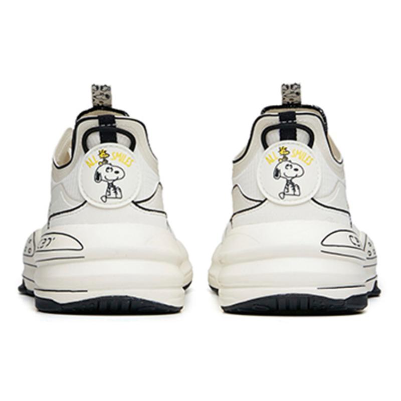 SNOOPY X Anta C37 Series Shock Absorbers Slip Resistant Abrasion Resistant Low Top Casual Shoes Women's White Yellow Sneakers 922128081-11