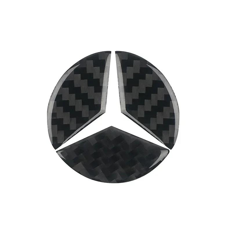 Carbon Fiber Car Steering Wheel Cover Stickers Auto Decorative Decals for Mercedes Benz New B/C/E Class A Class C200L GLC GLK RA8