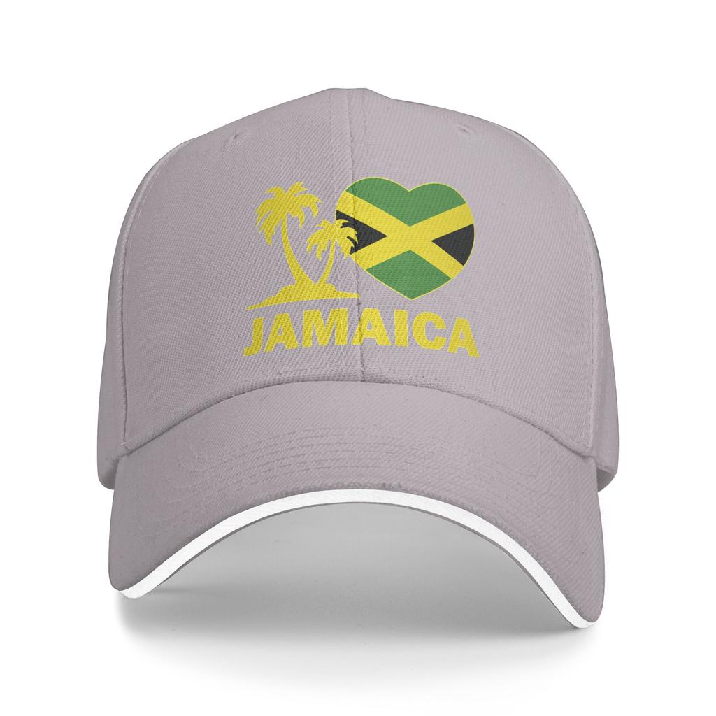 Women Unisex Jamaica I Love Jamaican Flag Outdoor Hat Adjustable Cap Casual Baseball Cap Golf Hats