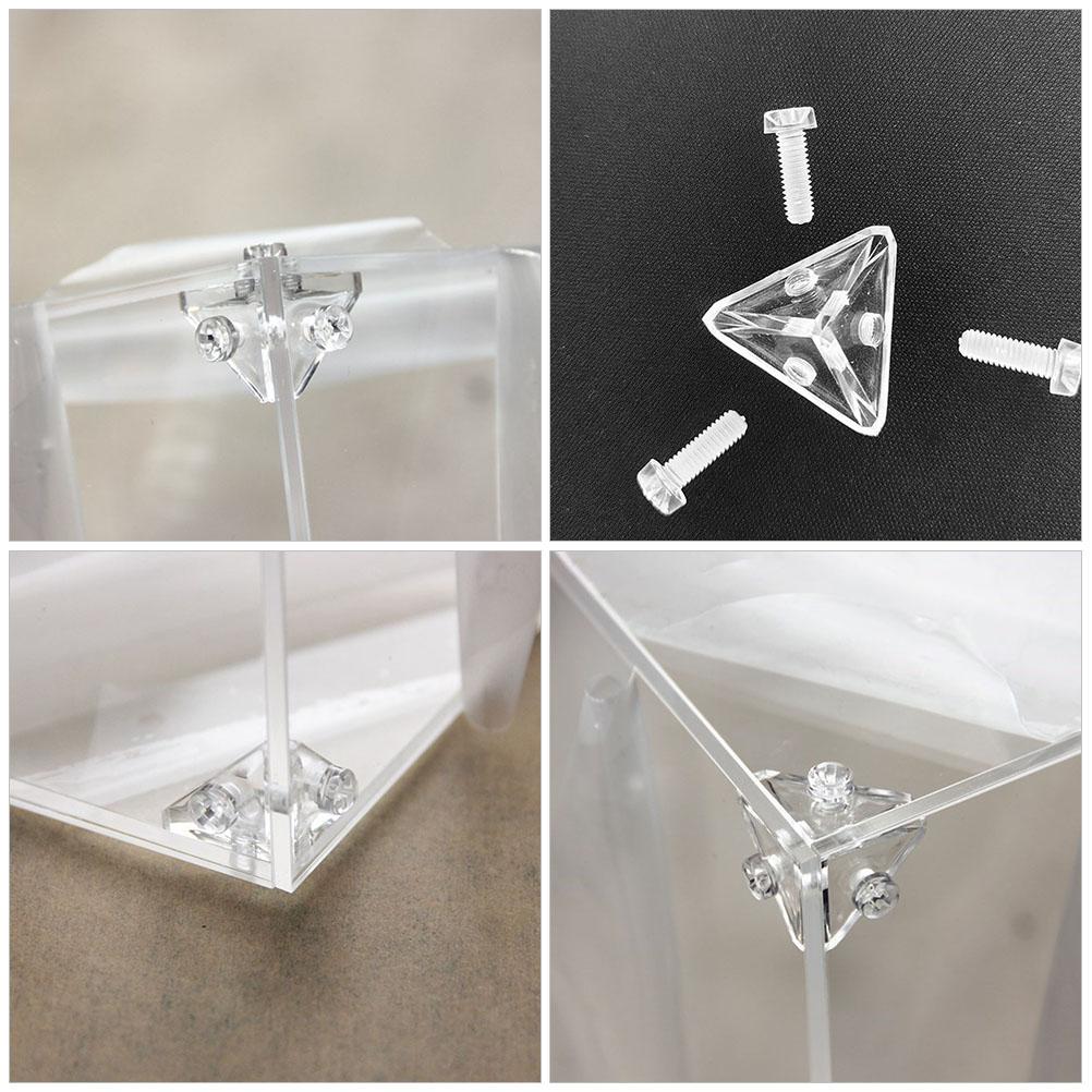 8pcs Acrylic Display Case Connectors Triangle Connectors Acrylic Display Case Corner Connector Brackets For Repairing Furniture