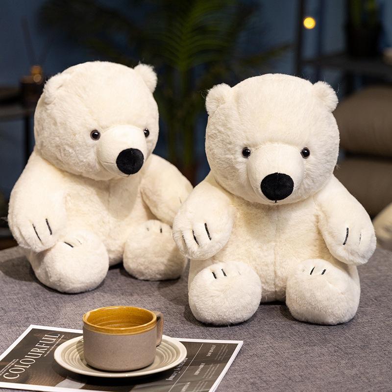 Hug Bear Simulation Sitting Polar Bear Doll Zoo Souvenir Polar Bear Doll Birthday Gift Toy