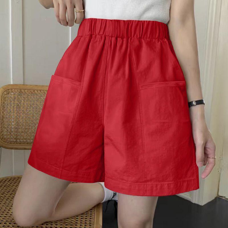 2026 Women's Summer Cotton Wide-Leg Cargo Shorts - Casual, Loose, Versatile Sports Pants
