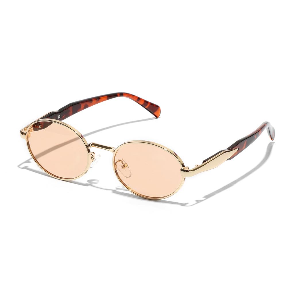 Ruiao Fashion Oval Sunglasses for Women Luxury Designer Metal Frame UV400 Sun Protection Shades Brand New Arrival Eyewear