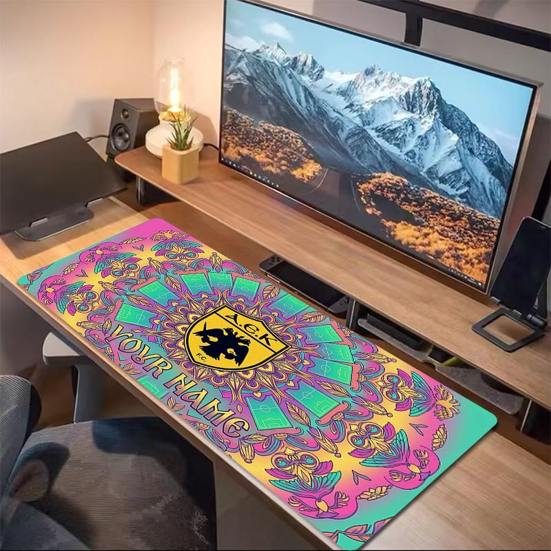 AEK Athens Print Cushion Non-slip Laptop Tablet Big Mousepad XXL Mat Mini PC Playmat With Lock edge
