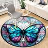 1pc Stained Glass Butterfly Chair Carpet for Office Non-Slip, Machine Washable Rug for Office, Room - Holiday Decor, Machine Made yy251016189