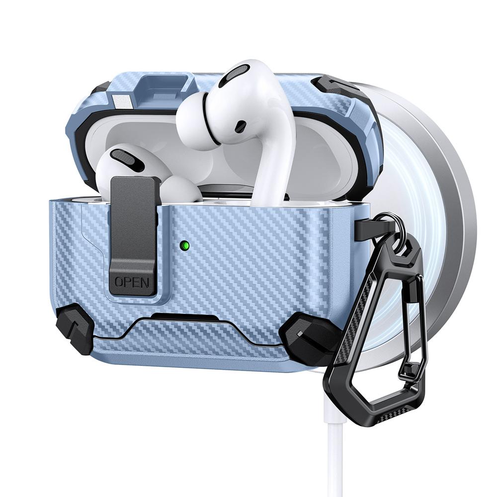 KEYSION Magnetic Automatic Switch Earphone Case for Airpods Pro 3 Pro 2 Shockproof Phone Stand Hook Headphone Cover for AirPods 4