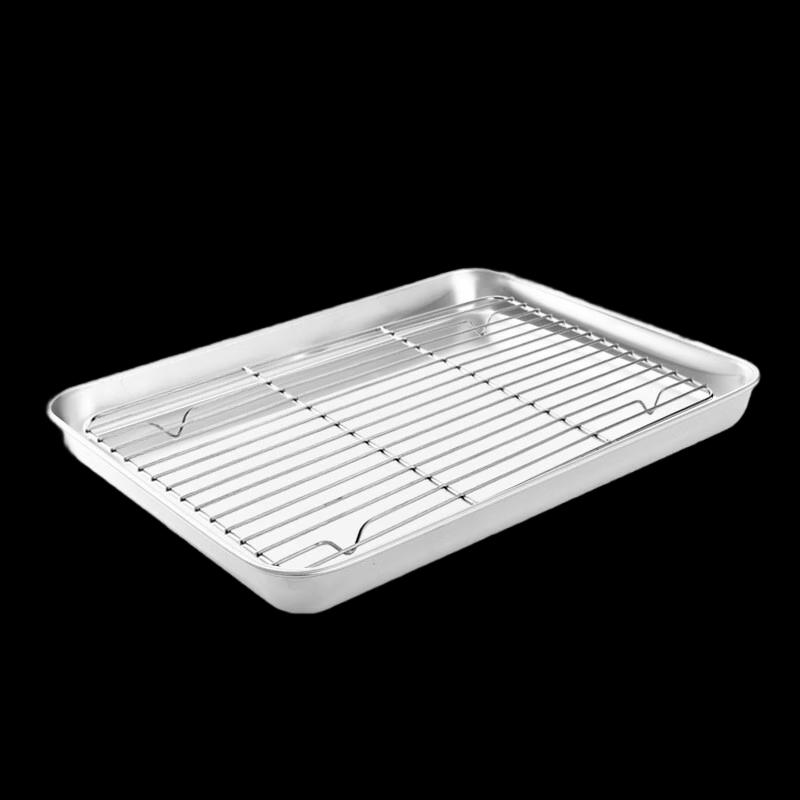 Li Lang Stainless Steel Square Tray with Grid Rack
