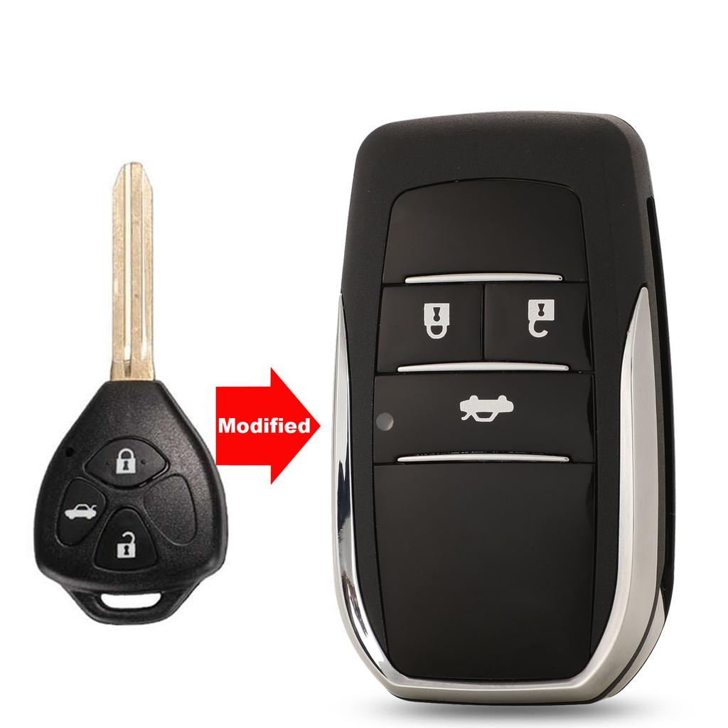 Jingyuqin Modifizierte 2/3/4 Tasten Autoschlüssel Gehäuse für Toyota Corolla Yaris Prado Tarago Camry RAV4 REIZ Crown Avalon Venza