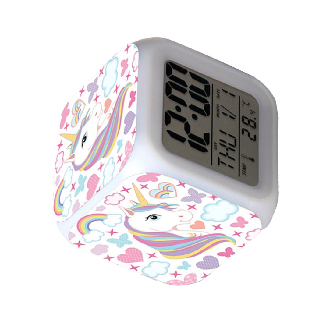Kids Night Light Alarm Clocks Stylish Cartoon Unicorn Alarm Clocks for Kids Children Birthday Gifts